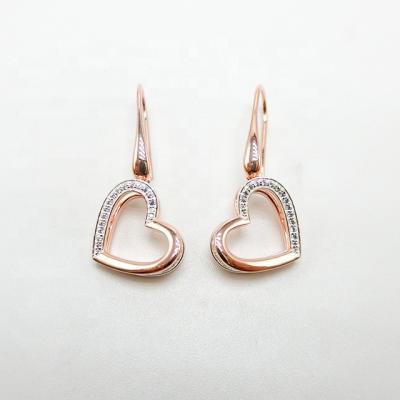 China 925 FASHIONABLE Tasty Heart Dangling Earrings Jewelry Circle Silver Earring for sale