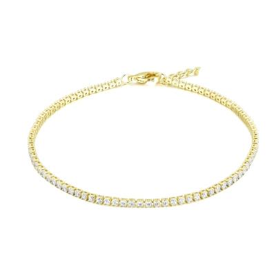 China Hot Sale Fashion Tennis Bracelet 1.5mm 2mm 2.5mm 3mm 4mm CZ CZ Chains Tennis Bracelet Jewelry for sale