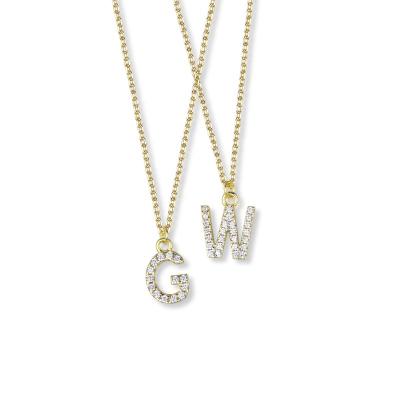 China Fashionable Hot Selling Customized Letter Necklace Initial Necklace 925 Initial Letter Necklace for sale