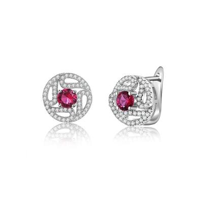 China Wholesale 925 Sterling Silver Jewelry Sets Jewelry Set Factory Cz Created Ruby Earrings, Ring And Necklace Sets For Women for sale