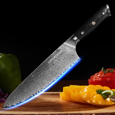 China Stainless Steel 8 Inch Chef's Knife VG10 Damascus Professional Japanese Steel Damascus Sushi Boning Serving Cooking Knives for sale