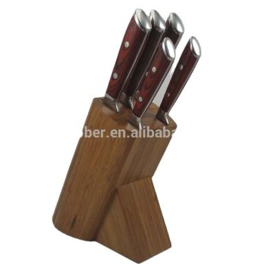 China Quality (SN367) Wooden Block Color Wooden Handle 5pcs Chef Knife Set for sale