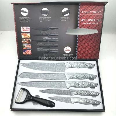 China Fashion Coating Handle 6pcs Color Marbling Knife (SK386) Viable for sale