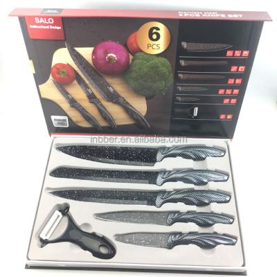 China Viable New Design Clapping Handle (SK402) Colored 6pcs Knife Set for sale