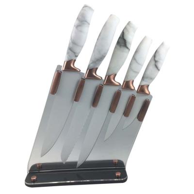 China Viable Color (BK239) Non-Stkick Handle Acrylic Blade Holder Colorful Knife 5pcs Set for sale