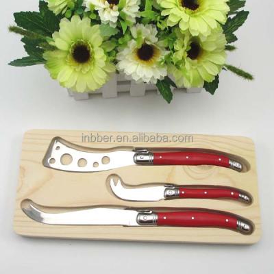 China Best Novelty Wooden Stand 3pcs Cheese Knife Set (SK310) Viable for sale