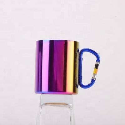 China NEW 78BOT Travel Water Tea Coffee Mugs Logo 400ml Double Walled Stainless Steel Viable Custom Coffee Mugs With Carabiner Handles for sale