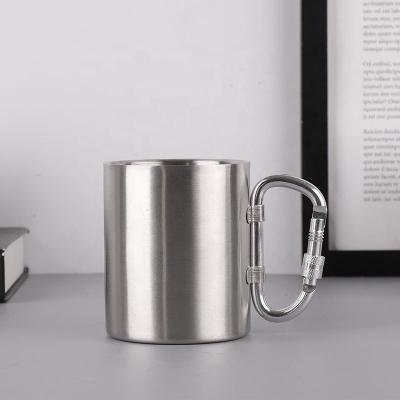 China NEW Viable 78BoT Custom Color Insulated Stainless Steel Coffee Mug Wholesale Double Walled Outdoor Mug With Carabiner Handle for sale