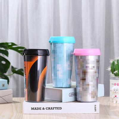 China NEW 16oz DIY 78BOT Plastic Travel Cup Double Wall Tumbler Viable Promotion Plastic Travel Mug With Photo Insert for sale