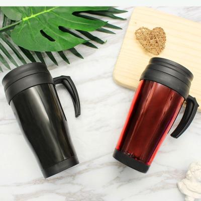 China 78BOT NEW BPA Free Wall Viable 450ml Double Wall Plastic COFFEE Mug PROMOTION Wholesale Travel Mug With Photo Insert With Logo for sale