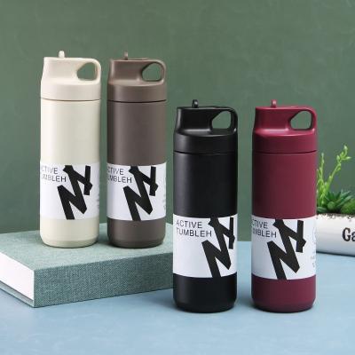 China NEW 500Ml Wholesale Price PORTABLE Colorful Motivational Thermos Sportbottle Water Bottle 78Bong Vacuum Flask With Straw Lid for sale