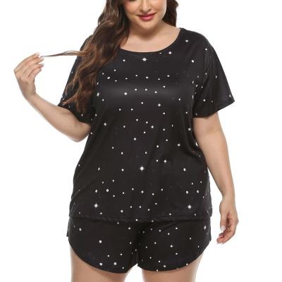 China Wholesale updraft 2022 new arrive starry sky fashion women plus size two pieces of pajamas set for sale