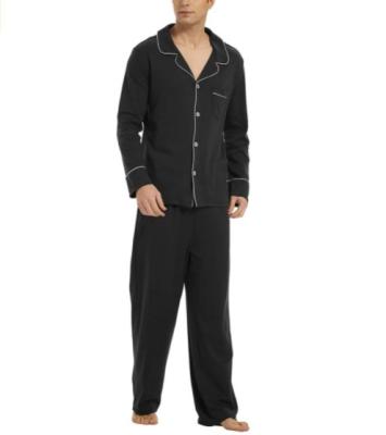 China High Quality Mens Cotton Squishy QUICK DRY Long Sleeve Solid Pajamas Set for sale