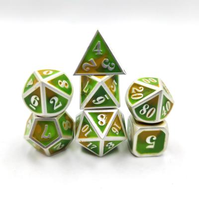 China Popular custom dies polyhedran colorful dies 7 set DND game metal dungeons and dragons die cut for sale