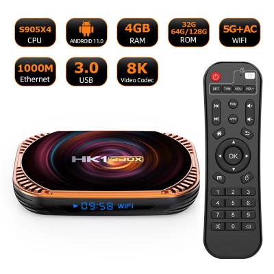 중국 스마트 드림링크 IPTV 박스 HK1RBOX-X4 8K 4GB 2.4G/5G 와이파이 사용자 정의 판매용