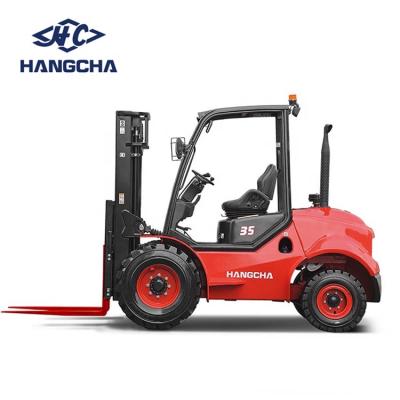 China Construction worksÂ   Hangcha 2WD 4x2 3.5ton Rough Terrain Diesel Forklift for sale