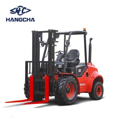 China Construction worksÂ   Hangcha 2WD 4x2 3ton Rough Terrain Diesel Forklift for sale