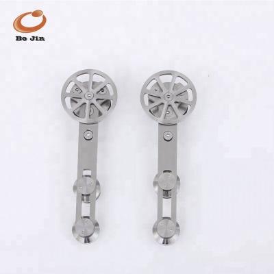 China Traditional 304 Wood And Glass Barn Door Hardware Commercial Barn Door Hardware Stainless Steel for sale