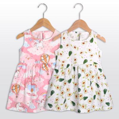 China Breathable Toddler Girls Dress Tank Cotton Baby Print Casual Sleeveless Cute Kids Summer Dress for sale