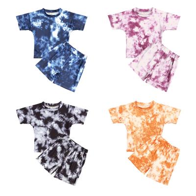 China Breathable SIMIRI wholesale children's clothing set tie dye T-shirt + shorts children's summer clothing two-piece set for sale