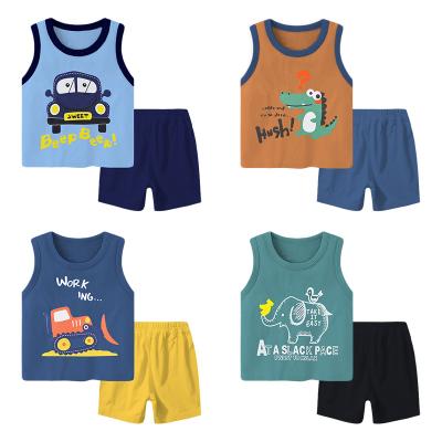 China Baby Boy Casual Cotton Shorts Set Toddler Boys Tank Top + Shorts Boys Summer Clothing Two Piece Set Set for sale