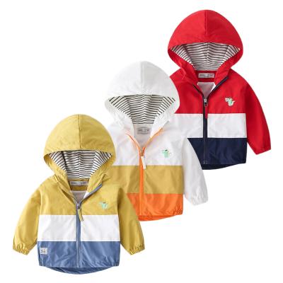 China Anti-wrinkle Baby Boy Zipper Jacket Hooded Outwear Lightweight Anorak Coat For Kids for sale