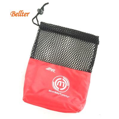 China Golf Bag Small Mesh Drawstring Bag Black In Stock Golf Storage Bag For Packaging for sale