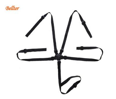 China Safety Soft Nylon Retractable Seat Belt 5 Point Black Car Seat Belt for sale