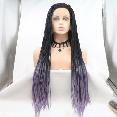 China Transparent Lace Front Wigs Hair Lace Wigs High Temperature Fiber Braiding Lace Front Wig Braiding Hair For Black Women for sale