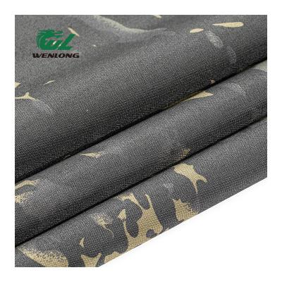 China Waterproof RTS 100%Poly ATY Cordura 1000D Multicam Anti Violent Black Camouflage Print Camouflage PU Coated Fabric for sale