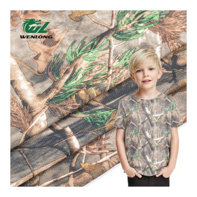 China 2023 Hot Selling Shrink-Resistant Extra Realtree 100%Poly Bird Eye Knitting Camouflage Print Casual Fabric For T Shirt for sale