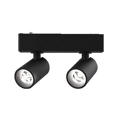 China Modern Indoor Black Head Mini Double LED Commercial Double Round Magnetic Spotlight Magnetic Track Light for sale