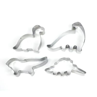 China Sustainable Dinosaur Shape Stainless Steel Cookie Cutter Set Halloween Cake Vegetable Cookie Tools For Kids for sale