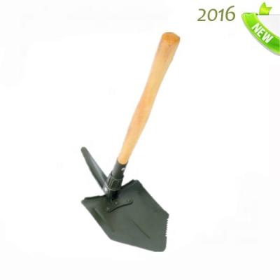 China Shovel Folding Camping Shovel Wooden Handle for sale