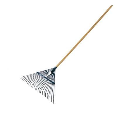 China 22T/24T Garden Rake Leaf Rake with 1.2M Wooden Handle for sale