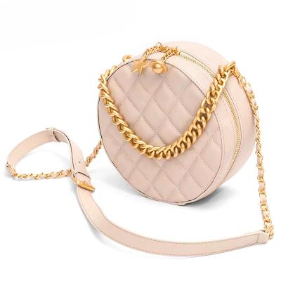 China Fashion new style selling fast fashion rivet elegant round shape handbag for women lady for sale