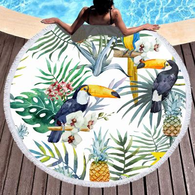 China Fashion Round Mats Circle Shawl Beach Blanket QUICK DRY Beach Towel With Tassels Beach Throw Towel Yaga Mat for sale