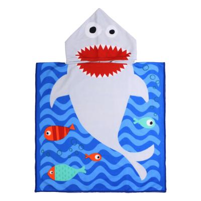 China QUICK DRY Hooded Cartoon Printed Portable Organic Children Kids Bath Towel Microfiber Bath Towel/Beach Towel for sale