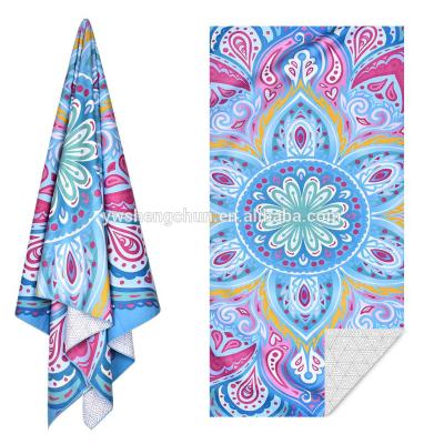 China QUICK DRY New Arrival Recycled Double Side Printed Non Stick Microfiber Beach Towel for sale