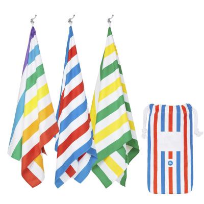 China Cheap Sports Personalized Beach Towels QUICK DRY With Bag Polyester Gym Sports Towel Super Drying Custom for sale