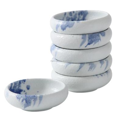 China Sustainable Restaurants Ceramic Japanese Dinnerware Porcelain Soy Sauce Serving Dish Set for sale