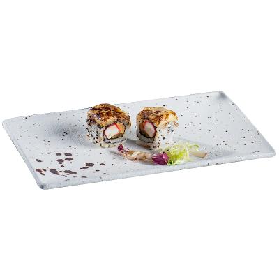 China Restaurant and hotel ceramic tableware&porcelain sustainable rectangular serving plate E609-P-10119 for sale