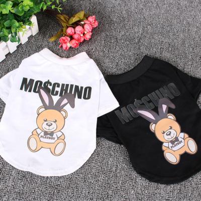 China Sustainable Cute Summer Dog Clothes Thin T-shirt Cotton Dog Clothes Pet Clothes Teddy Wearing Vest for sale