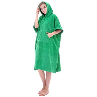 China Low MOQ Disposable Custom 100% Cotton High Quality Print Microfiber Adult Surf Poncho Hooded Towel Poncho Towel Surfing Poncho for sale