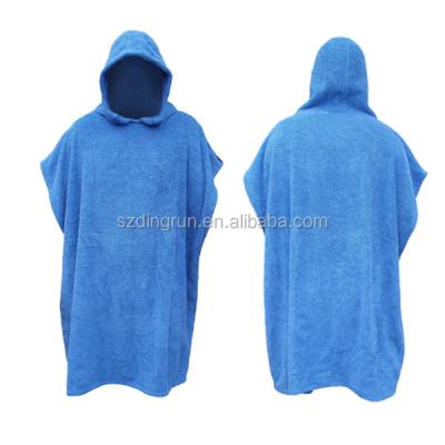 China 100% Velvet Cotton Terry Surf Poncho Adult Hooded Beach Towel for sale