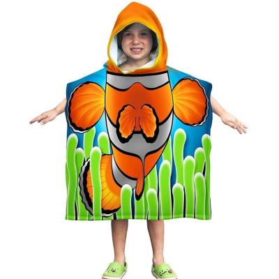 China Cotton Kids Poncho Kids Boys Girls Beach Swimming Towel Hooded Poncho for sale