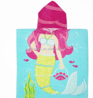 China Princess Compressed Towel Poncho for Girl, Kids Bath Towel with Hood, for sale