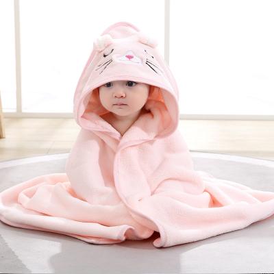 China Wholesale Child Safe Flannel Animal Microfiber Recycled Hooded Newborn Baby Bath Towel Blanket Summer Beach Kids Boys Girls for sale