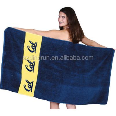 China Promotion Cotton Velvet Compressed Beach Towel With Girl Character Printed Beach Blanket for sale