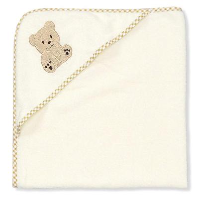 China QUICK DRY Knitting Cloth Baby Terry Hooded Towel With Embroidery for sale